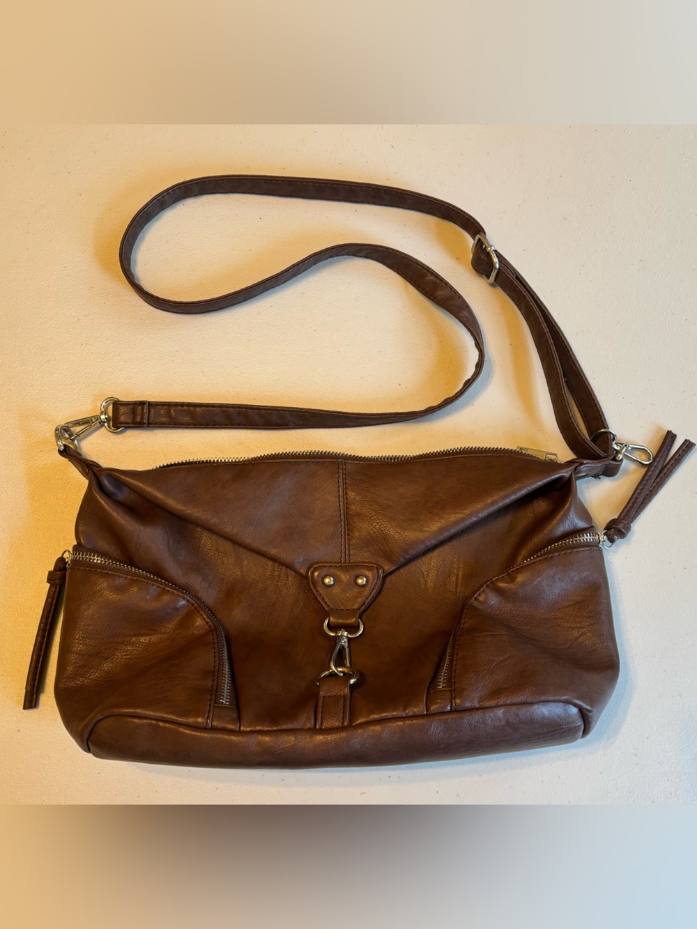 Sam & Hadley Chocolate Brown Leather Crossbody Bag
